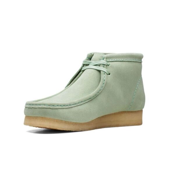 Clark Originals Men’s Wallabee Mint Green Suede Leather  Lace Up Square Toe Ankl - Picture 1 of 15
